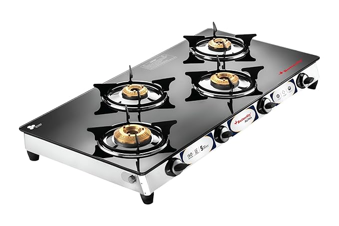 Butterfly Alpha 4 Burner Glass Top Gas Stove